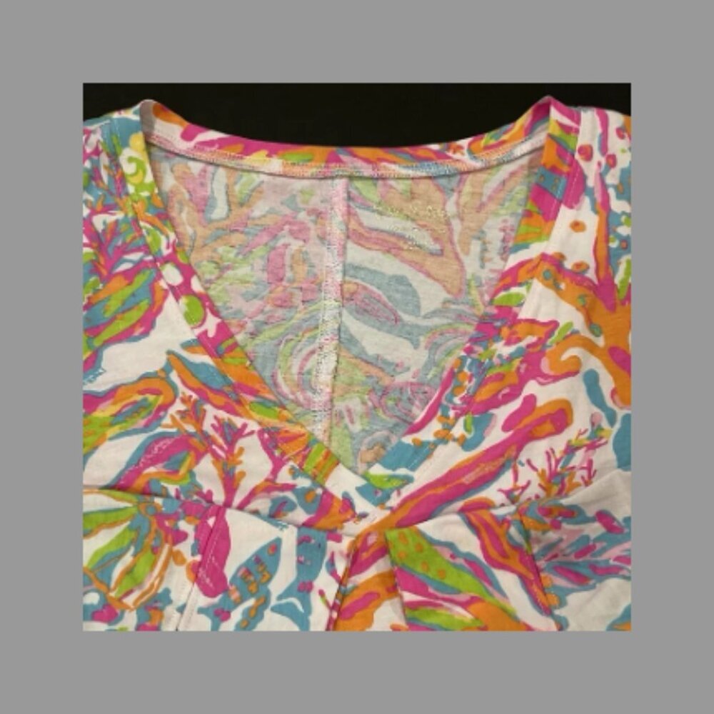 Lilly Pulitzer Christie Knee Length V neck Dress Color:Pink Size: M - Picture 11 of 14